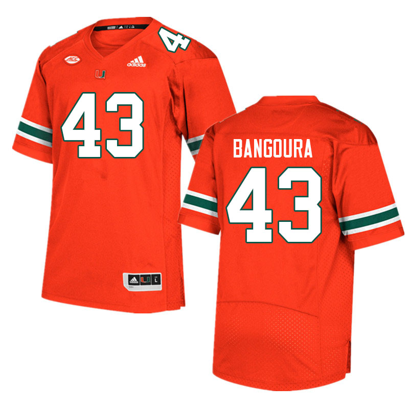 Men #43 Souleymane Bangoura Miami Hurricanes College Football Jerseys Sale-Orange